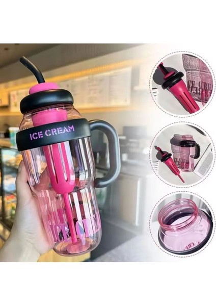 Lüx Detoks Su Matarası Pipetli Süzgeçli Suluk Spor ve Diyet