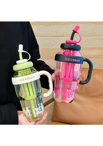 Lüx Detoks Su Matarası Pipetli Süzgeçli Suluk Spor ve Diyet