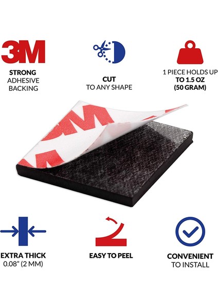 90 Adet 3m Etiket Magnet Yapışkanlı Magnet Mıknatıs, Dolap Mıknatısı 2X2CM Kare Kesimli Şerit Mıknatıs