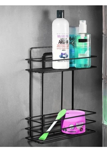 Yapışkanlı 2 Katlı Paslanmaz Metal Banyo,duş Rafı,şampuanlık Düzenleyici Duş Banyo Mutfak Rafı Tş-02 modelleri