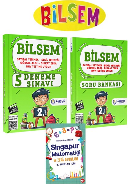 2. Sınıf Bilsem Soru Bankası ve Deneme Sınavı + Singapur Matematik Zeka Oyunları