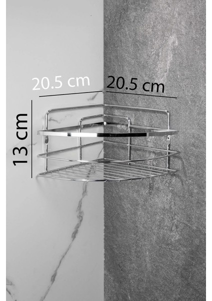 Yapışkanlı Lamalı Paslanmaz Metal Köşe Banyo,duş Rafı,şampuanlık Düzenleyici Duş Banyo Mutfak Lk-01 fiyatları