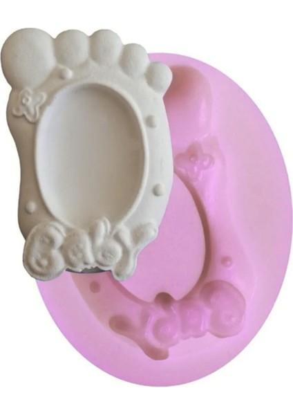 Baby Bebek Ayak Çerçeve 7cm Silikon Kalıp K-129