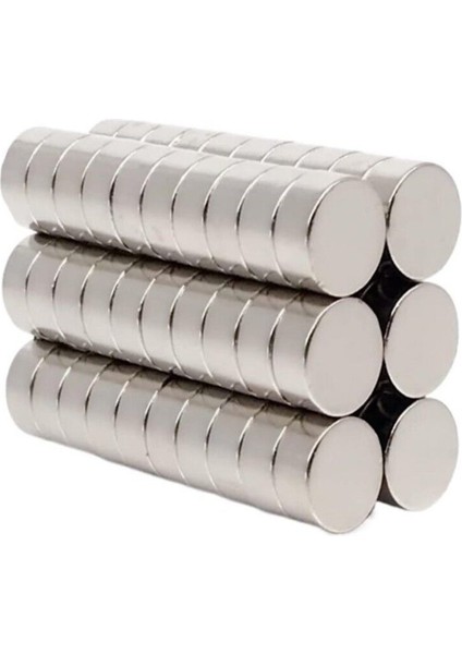 50 Adet 10X5 Yuvarlak Neodyum Mıknatıs Magnet Çap: 1 cm - Kalınlık 5 mm