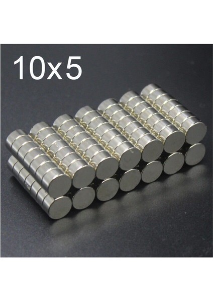 50 Adet 10X5 Yuvarlak Neodyum Mıknatıs Magnet Çap: 1 cm - Kalınlık 5 mm