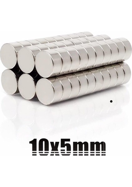 50 Adet 10X5 Yuvarlak Neodyum Mıknatıs Magnet Çap: 1 cm - Kalınlık 5 mm