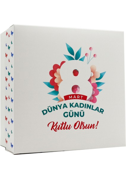 Özel Tasarım 8 Mart Kadınlar Günü Hediye Kutusu – 20 x 20 x 10 cm 1 Adet Model:3