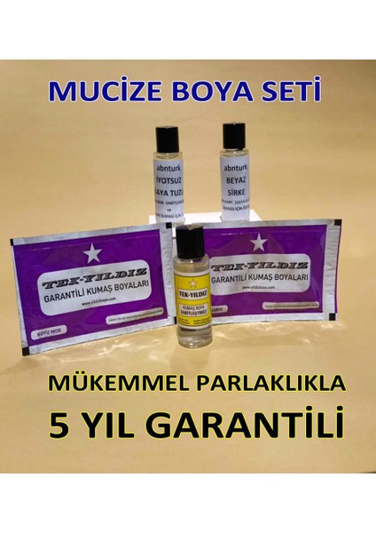 Koyu Mor 5li Kumaş Boyama Seti Sabitleyici-Kalıcı Için Sirke-Parlaklık Için Iyotsuz Tuz-2 Adet Boya