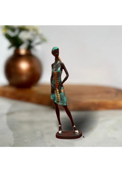 Büyük Boy Dekoratif Afrikalı Zarif Kız Biblo fiyatları