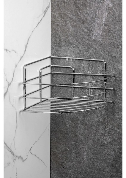 Yapışkanlı Paslanmaz Metal Köşe Banyo,duş Rafı,şampuanlık Düzenleyici Duş Banyo Mutfak Köşesi Tk-01 modelleri