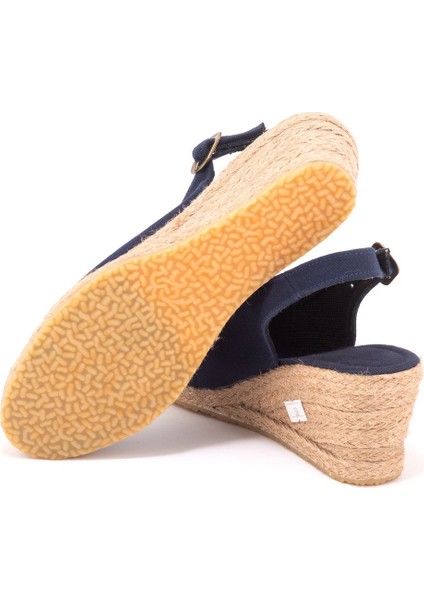 Gerçek Elişi Arkadan Bantlı Topuğu Açık Burnu Hasırlı Keten Espadril Dolgu Topuk Handmade fırsatları