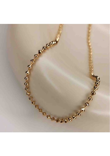 Gold Rose Top Detaylı Kolye