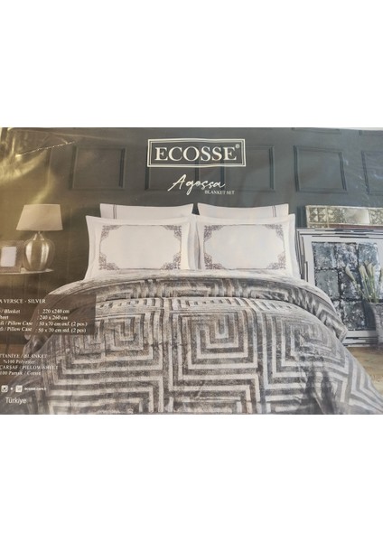 Blank Set Agossa Versace Battaniye Seti Gümüş