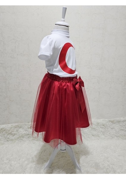 Ay Yıldızlı Tişört Kırmızı Tütü Etek Takım