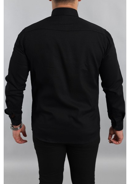 Erkek Mint Slim Fit Dar Kalıp Pamuklu Kot Gömlek