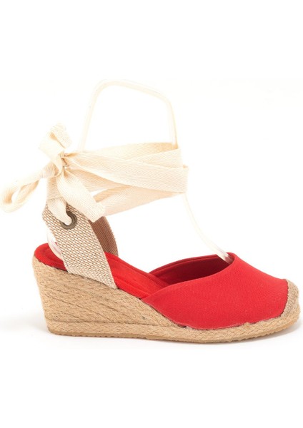 Elişi Ipli Espadril Dolgu Topuk Keten Espadril Handmade