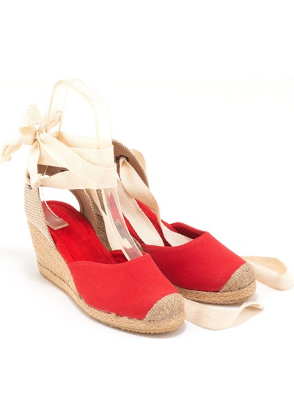 Elişi Ipli Espadril Dolgu Topuk Keten Espadril Handmade