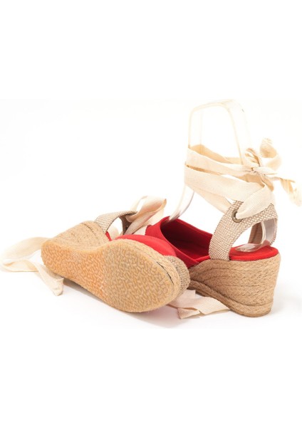 Elişi Ipli Espadril Dolgu Topuk Keten Espadril Handmade