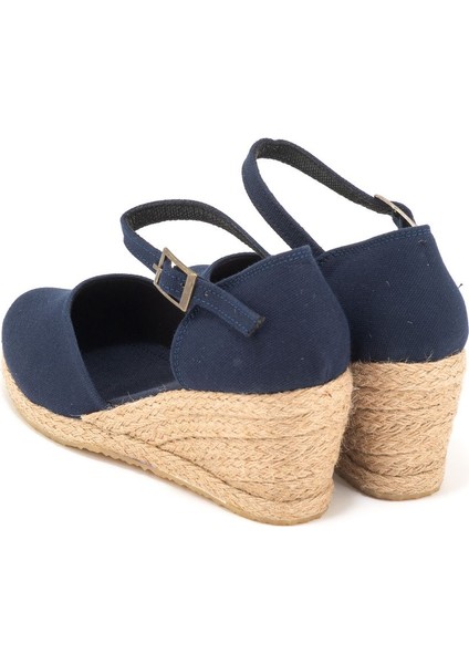 Elişi Topuğu Kapalı Bilekten Bantlı Keten Espadril Dolgu Topuk Handmade modelleri
