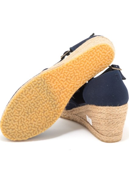 Elişi Topuğu Kapalı Bilekten Bantlı Keten Espadril Dolgu Topuk Handmade fırsatları