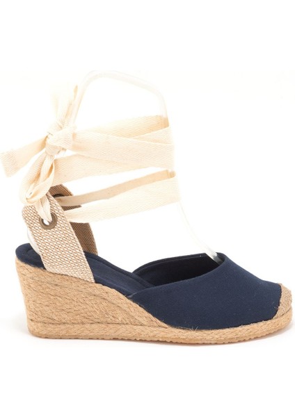 Elişi Ipli Espadril Dolgu Topuk Keten Espadril Handmade