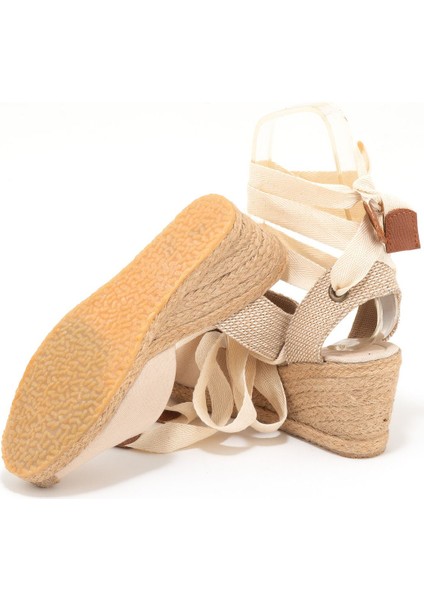 Elişi Ipli Espadril Dolgu Topuk Keten Espadril Handmade fırsatları