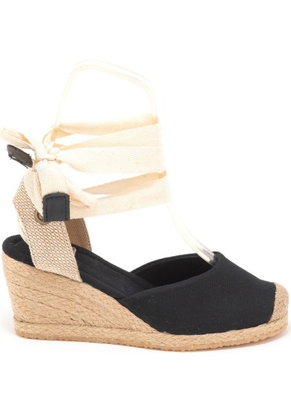 Elişi Ipli Espadril Dolgu Topuk Keten Espadril Handmade