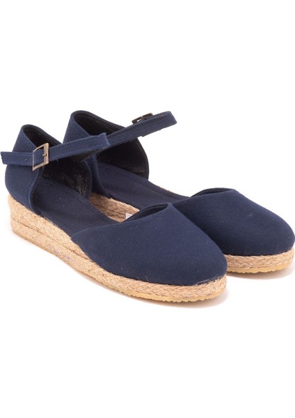 Elişi Hasır 3cm Topuklu Bantlı Günlük Kadın Espadril Handmade