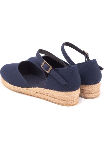 Elişi Hasır 3cm Topuklu Bantlı Günlük Kadın Espadril Handmade