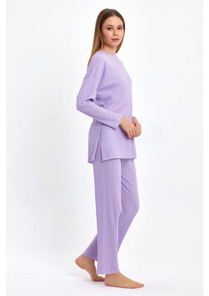 Kadın Lila Kadın Fitilli Raporlu & Eşofman, Gündelik Ev Giyim Pijama Takımı indirimleri