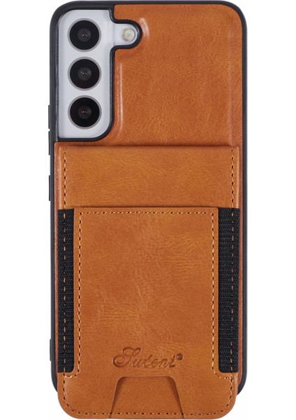 Sutenı H17 Samsung Galaxy S22 5g Kılıf Magsafe Kart Tutucu Kickstand Telefon Kapağı ile Uyumlu-Haki (Yurt Dışından)