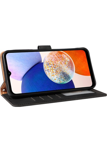 Samsung Galaxy A54 5g Kılıf Için Kalınlaştırılmış Askı Rfıd Engelleme Cüzdan Standı Deri Flip Telefon Kapağı-Siyah (Yurt Dışından)