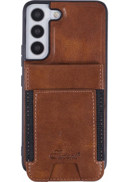 Sutenı H17 Samsung Galaxy S22 5g Kılıf Magsafe Kart Tutucu Kickstand Telefon Kapağı-Kahverengi ile Uyumlu (Yurt Dışından)