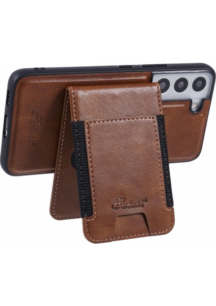 Sutenı H17 Samsung Galaxy S22 5g Kılıf Magsafe Kart Tutucu Kickstand Telefon Kapağı-Kahverengi ile Uyumlu (Yurt Dışından) fırsatları