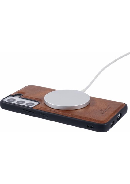 Sutenı H17 Samsung Galaxy S22 5g Kılıf Magsafe Kart Tutucu Kickstand Telefon Kapağı-Kahverengi ile Uyumlu (Yurt Dışından) indirimleri