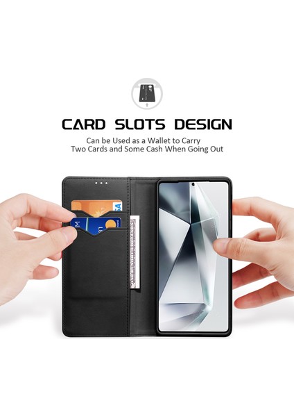 Samsung Galaxy S25 Ultra Kılıf Dux Ducıs Hivo Serisi Sığır Derisi Deri Rfıd Engelleme Cüzdan Standı Flip Telefon Kapağı-Siyah (Yurt Dışından)