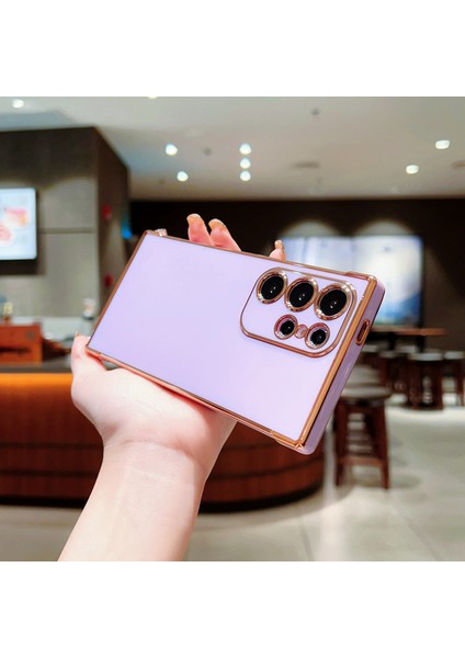 Samsung Galaxy S24 Ultra Kılıf Elektroliz Çerçeve Tpu Yumuşak Telefon Kapağı-Mor (Yurt Dışından) indirimleri