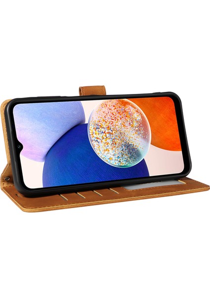 Samsung Galaxy A54 5g Kılıf Için Kalınlaştırılmış Askı Rfıd Engelleme Cüzdan Standı Deri Flip Telefon Kapağı-Kahverengi (Yurt Dışından)