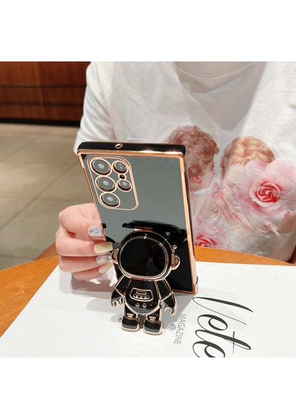 Samsung Galaxy S24 Ultra Kılıf Love Hearts Elektro Kaplama Tpu Telefon Kılıfı Astronot Kickstand-Pembe (Yurt Dışından) indirimleri