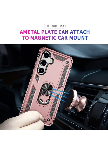 Samsung Galaxy S25 Kılıf Pc+Tpu Telefon Kapağı, Döner Halkalı Kickstand-Gül Altın (Yurt Dışından) fırsatları