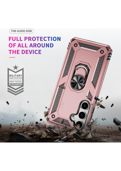 Samsung Galaxy S25 Kılıf Pc+Tpu Telefon Kapağı, Döner Halkalı Kickstand-Gül Altın (Yurt Dışından) indirimleri