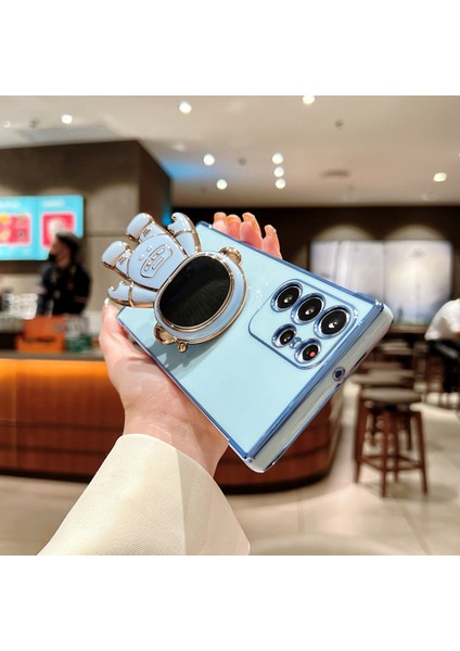 Samsung Galaxy S24 Ultra Kılıf Love Hearts Elektro Kaplama Tpu Telefon Kapağı Astronot Kickstand-Mavi (Yurt Dışından) indirimleri