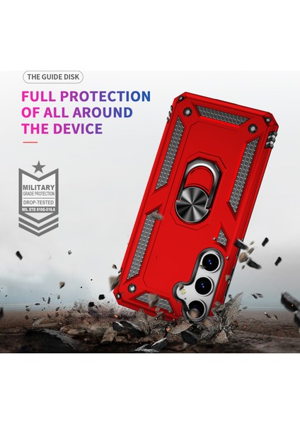 Samsung Galaxy S25 Kılıf Pc+Tpu Döner Halkalı Kickstand-Kırmızı Telefon Kılıfı (Yurt Dışından) indirimleri