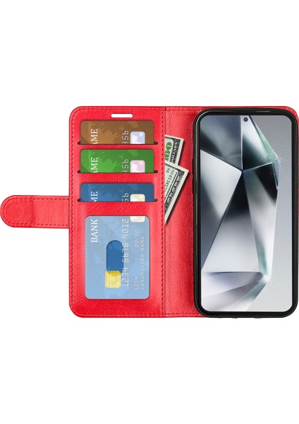 Samsung Galaxy S25 Ultra Cüzdan Kılıf Crazy Horse Doku Standlı Deri Telefon Kapağı-Kırmızı (Yurt Dışından) fiyatları