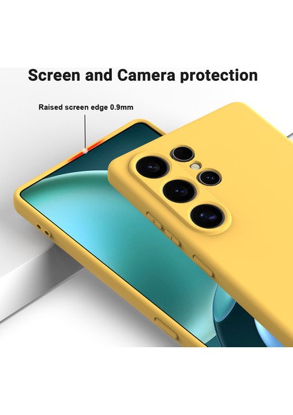 Samsung Galaxy S25 Ultra Kılıf Sıvı Silikon Çizilmez Telefon Kılıfı El Askılı-Sarı (Yurt Dışından) modelleri