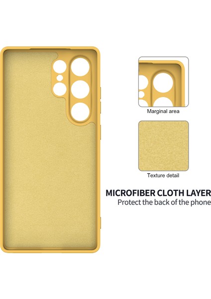 Samsung Galaxy S25 Ultra Kılıf Sıvı Silikon Çizilmez Telefon Kılıfı El Askılı-Sarı (Yurt Dışından) indirimleri