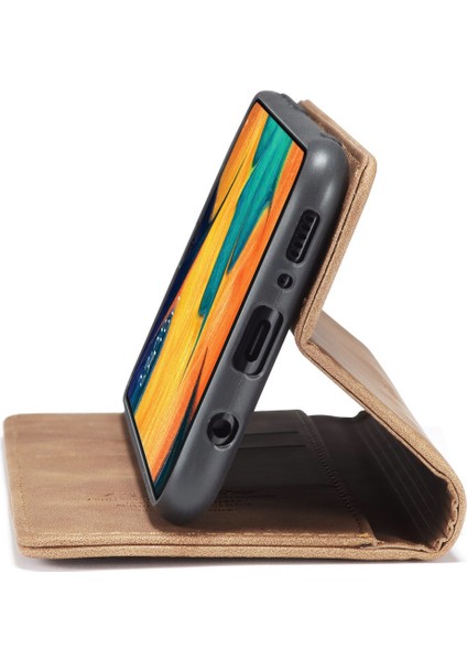 Samsung Galaxy M30/GALAXY A40S Kılıf Caseme 013 Serisi Kart Tutucu Standlı Deri Telefon Kapağı-Kahverengi (Yurt Dışından)