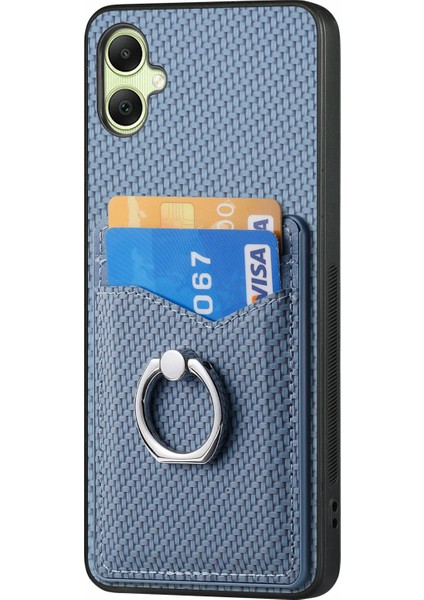 Samsung Galaxy A06 Kılıf Kart Yuvaları Halka Tutucu Kickstand Telefon Kapağı-Mavi (Yurt Dışından) modelleri