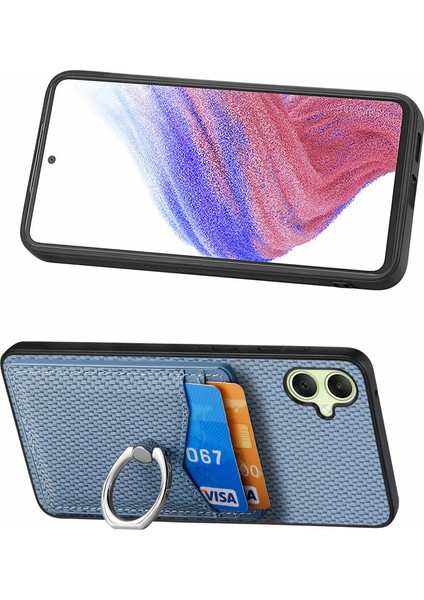 Samsung Galaxy A06 Kılıf Kart Yuvaları Halka Tutucu Kickstand Telefon Kapağı-Mavi (Yurt Dışından) indirimleri