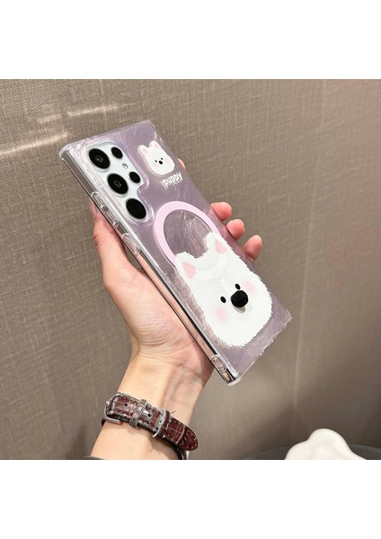 Samsung Galaxy S24 Ultra Manyetik Telefon Kılıfı Karikatür Hayvan Tpu+Pc Arka Kapak-Mavi (Yurt Dışından) fiyatları